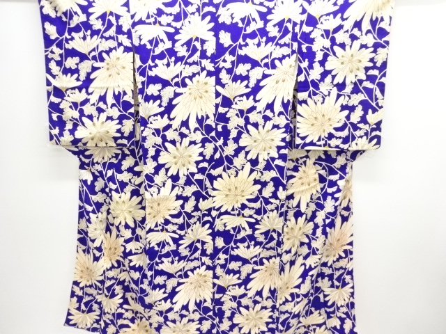 JAPANESE KIMONO / ANTIQUE KIMONO / TAISHO ROMAN STYLE / KINSHA / KIKU